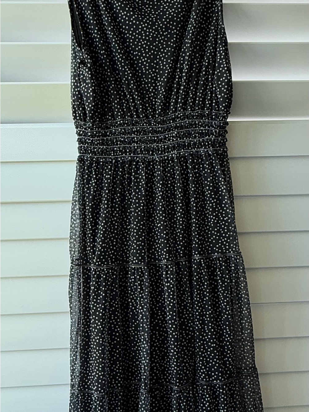 Max Studio Black and White Polka Dot Midi Dress